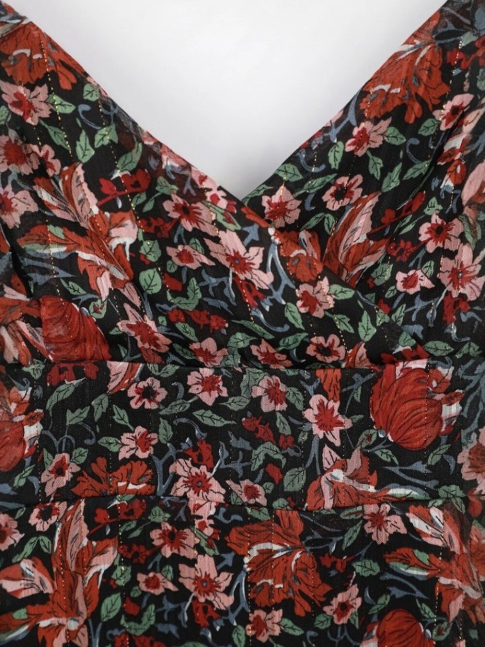 Lulus Get Your Attention Black Multi Floral Print Maxi Dress NWT - Picture 6 of 10